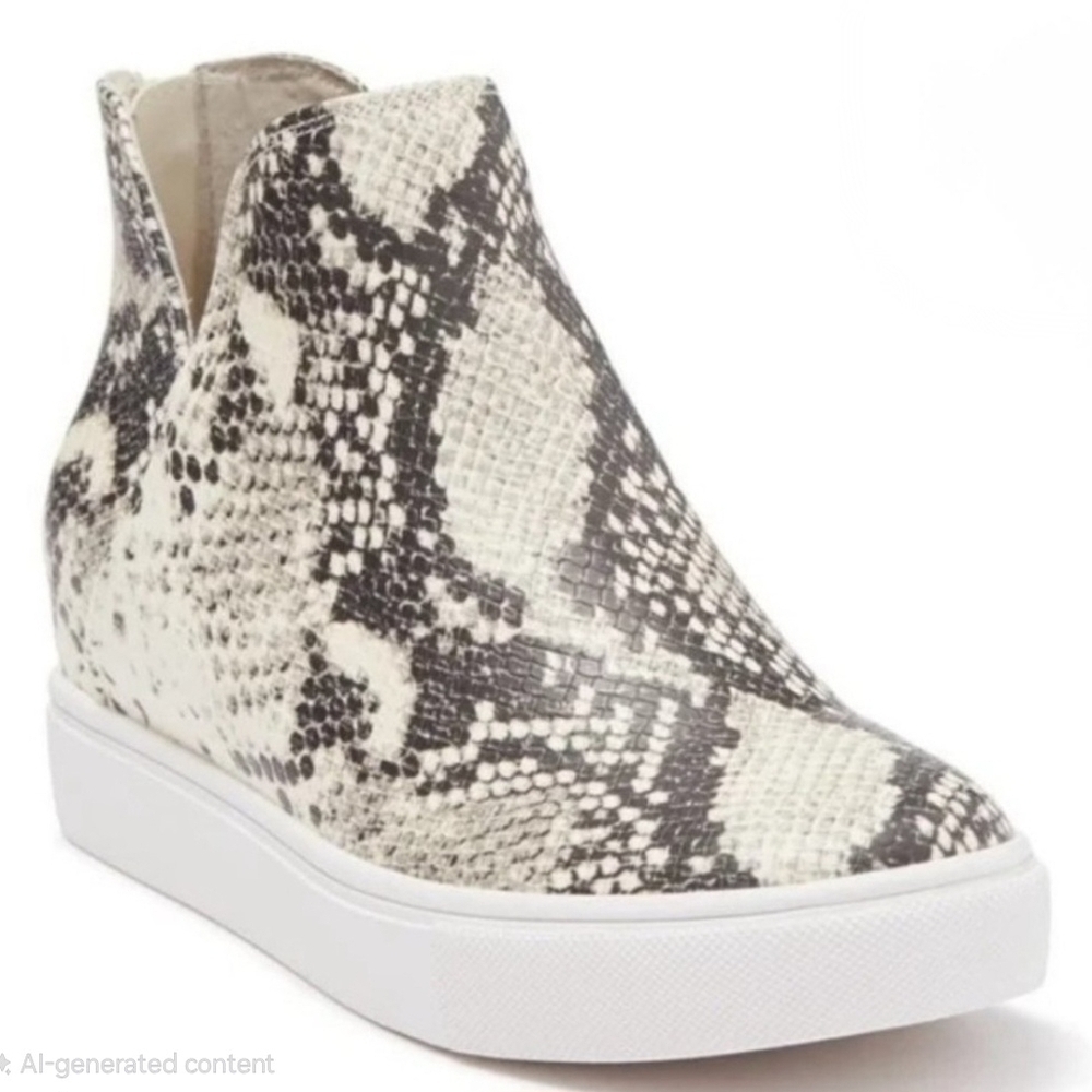Steve Madden Monochrome Snake Pattern Sneakers